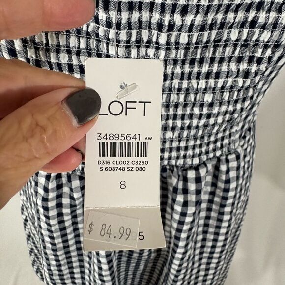 NWT LOFT Black and White Gingham Sundress - Picture 5 of 6
